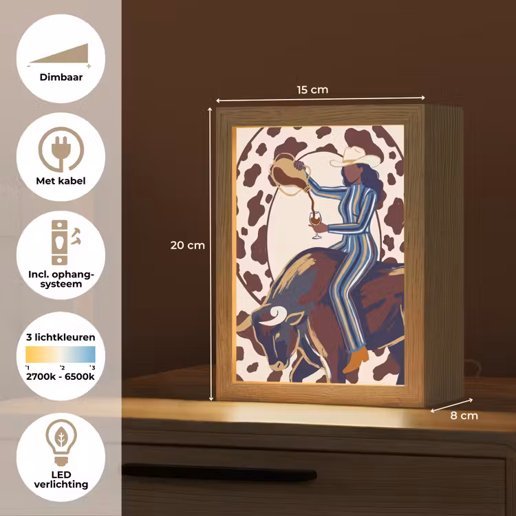 Gepersonaliseerde Lightbox - Mensen - Dieren - Cowboy - Abstract - Kleurrijk — 7