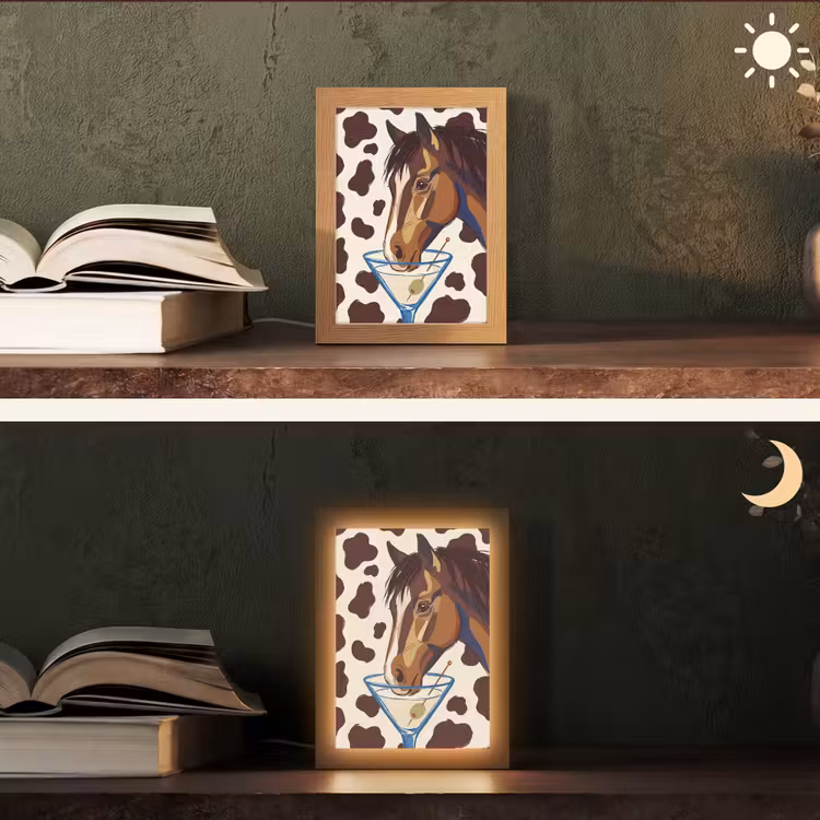Gepersonaliseerde Lightbox - Paard - Martini - Dieren - Abstract - Bruin — 5