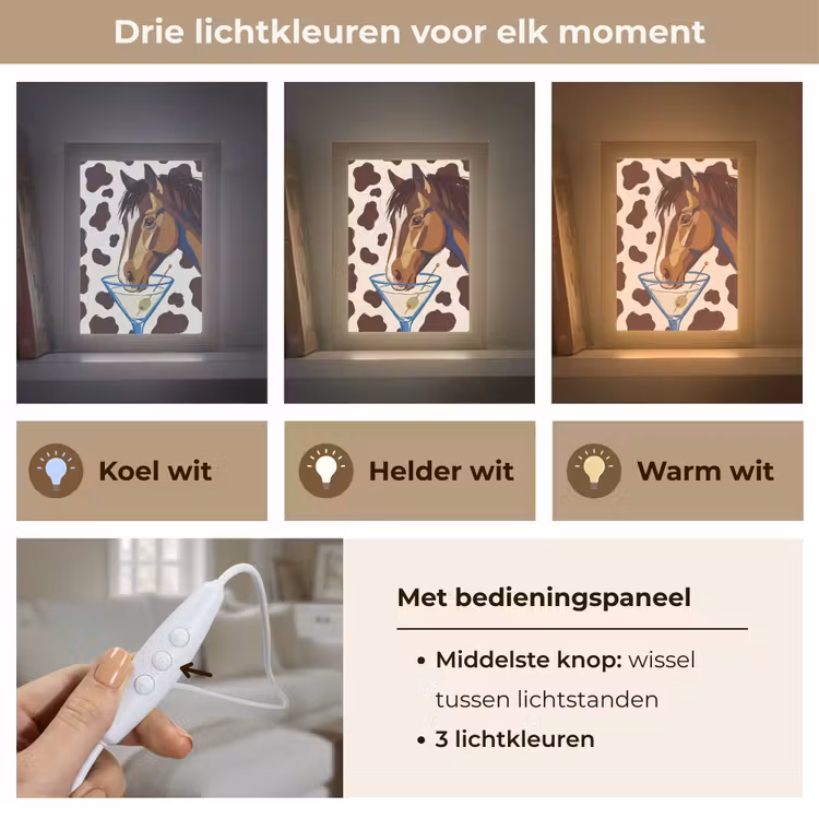 Gepersonaliseerde Lightbox - Paard - Martini - Dieren - Abstract - Bruin — 6