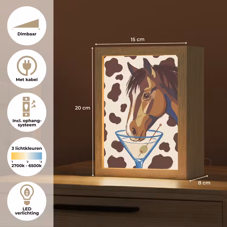 Gepersonaliseerde Lightbox - Paard - Martini - Dieren - Abstract - Bruin — 7