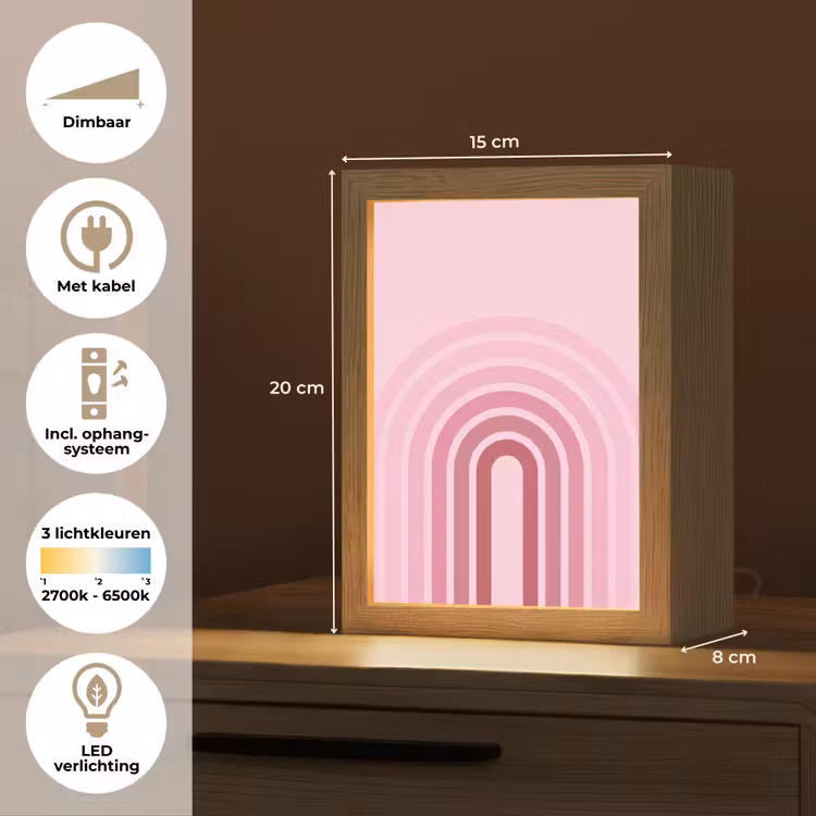 Gepersonaliseerde Lightbox - Regenboog - Roze - Abstract - Modern - Minimalistisch — 7