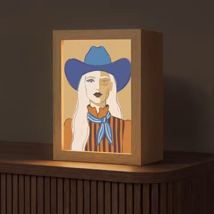Gepersonaliseerde Lightbox - Vrouw - Portret - Abstract - Kleurrijk - Modern — 1