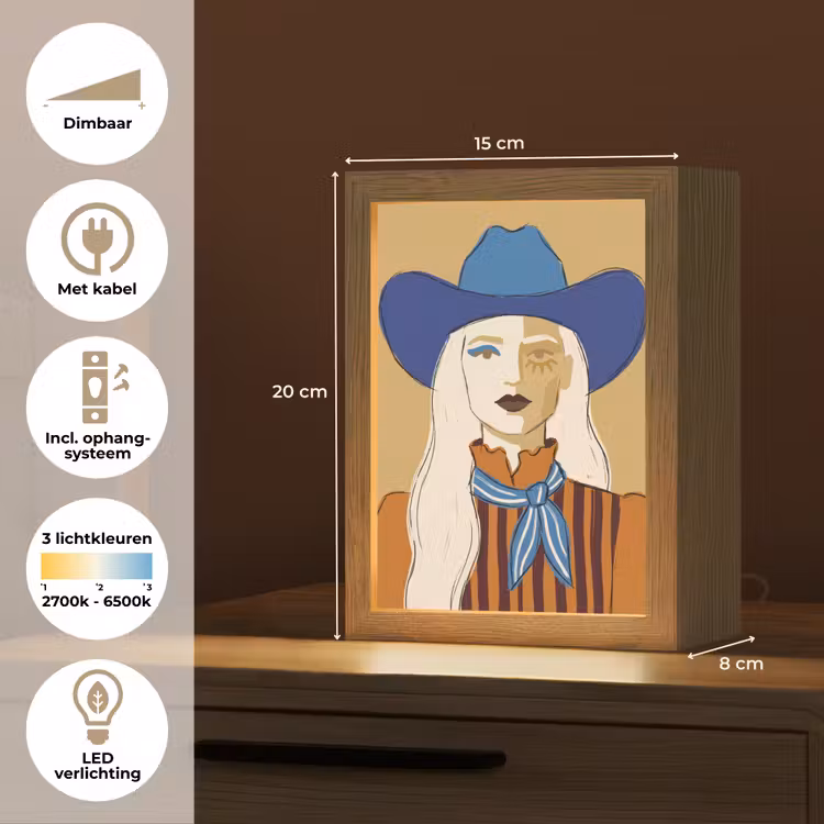 Gepersonaliseerde Lightbox - Vrouw - Portret - Abstract - Kleurrijk - Modern — 7
