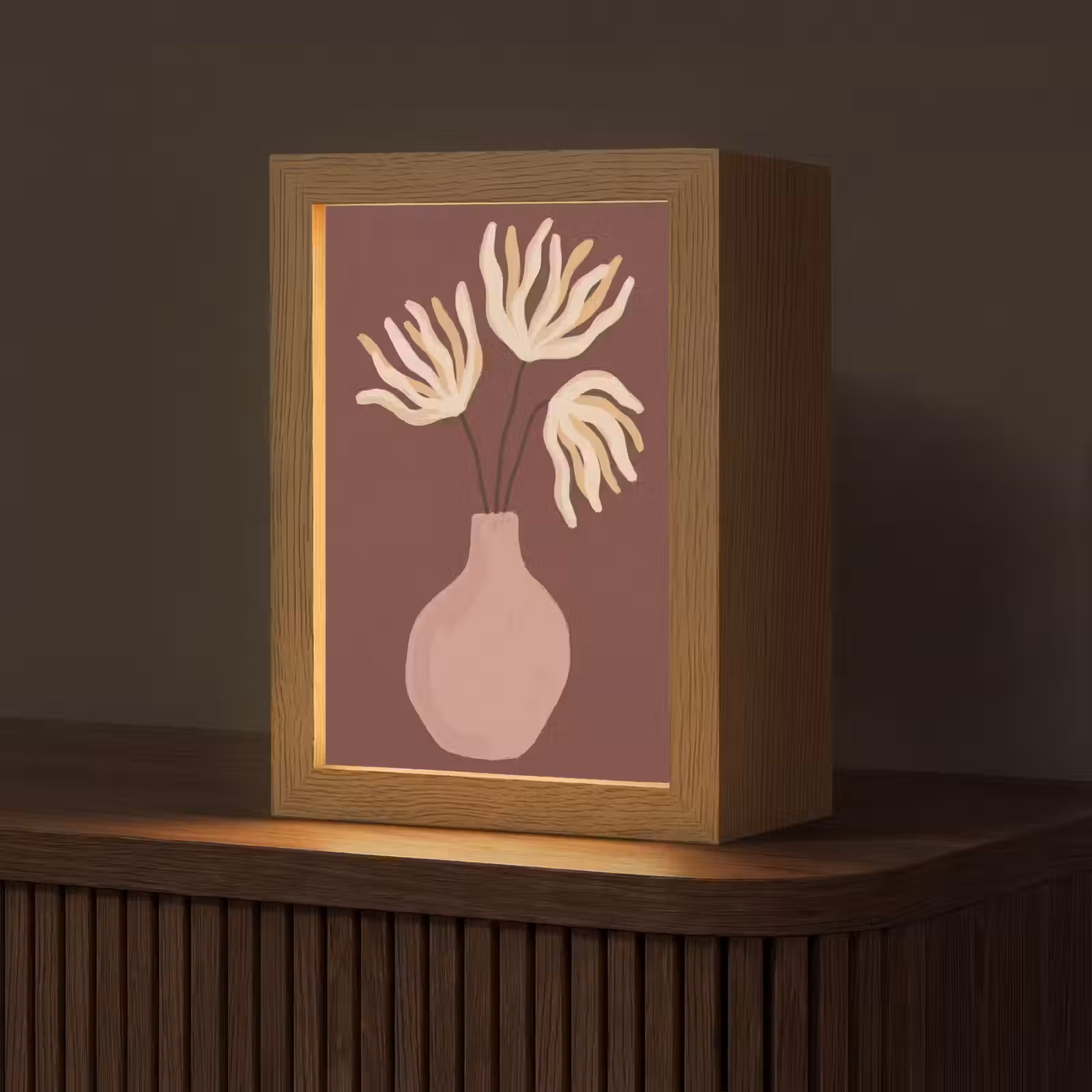 Gepersonaliseerde Lightbox - Bloemen - Vaas - Abstract - Modern - Aardetinten — 1