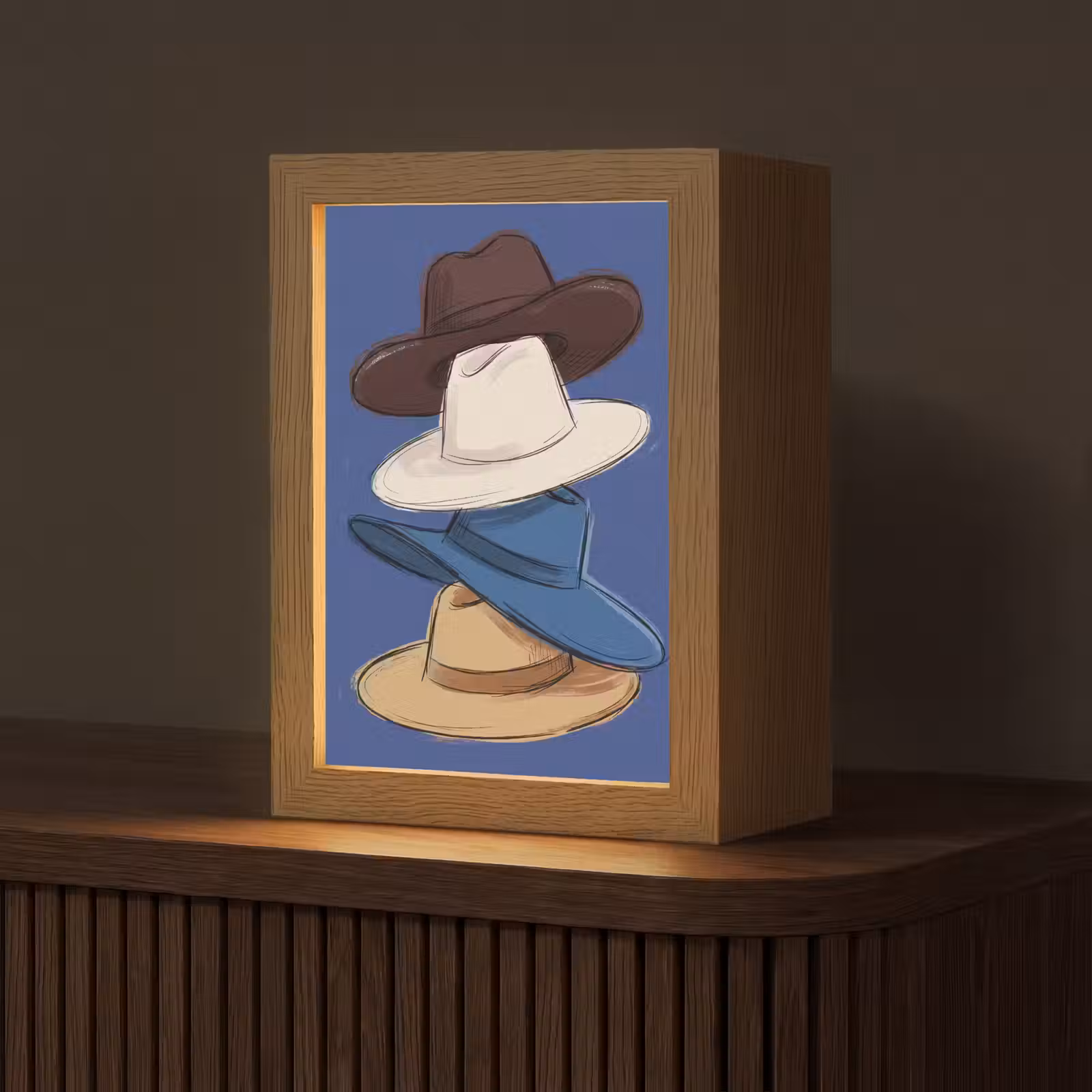 Gepersonaliseerde Lightbox - Hoeden - Gestapeld - Mode - Kleurrijk - Illustratie — 1
