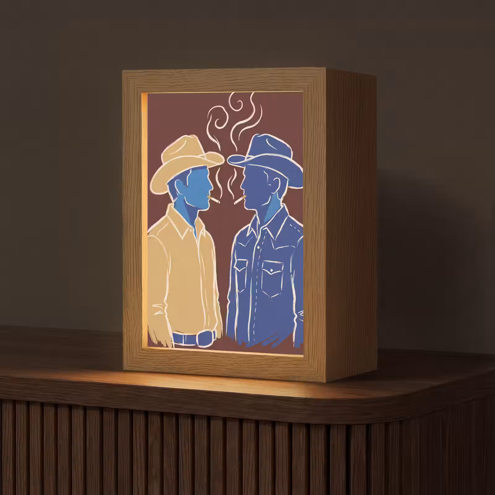 Gepersonaliseerde Lightbox - Mensen - Profiel - Sigaret - Abstract - Kunst — 1