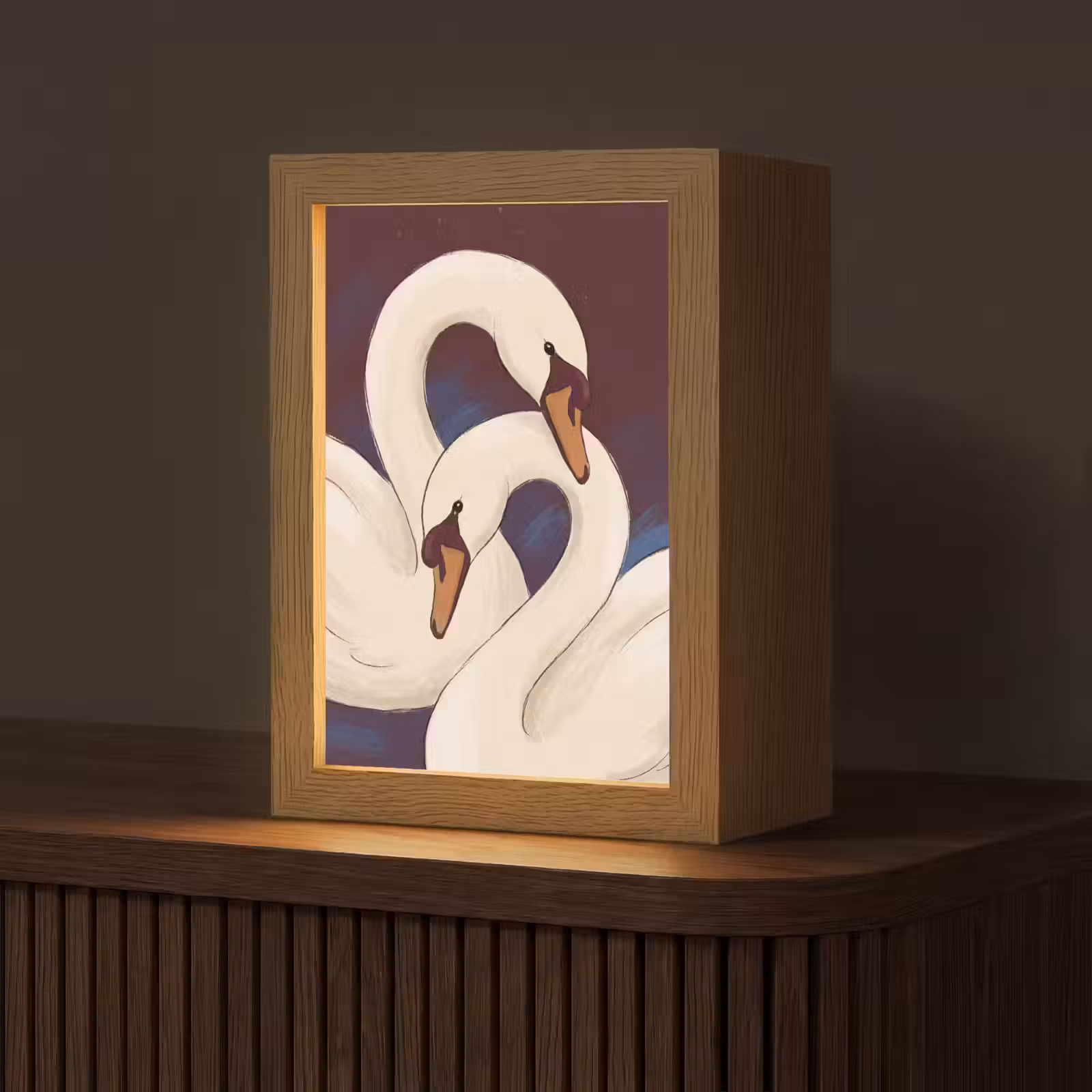 Gepersonaliseerde Lightbox - Vogel - Koppel - Liefde - Abstract - Wit — 1