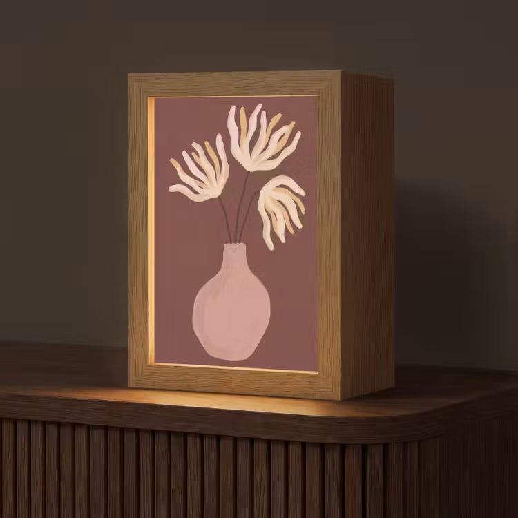 Gepersonaliseerde Lightbox - Bloemen - Vaas - Abstract - Modern - Aardetinten — 1