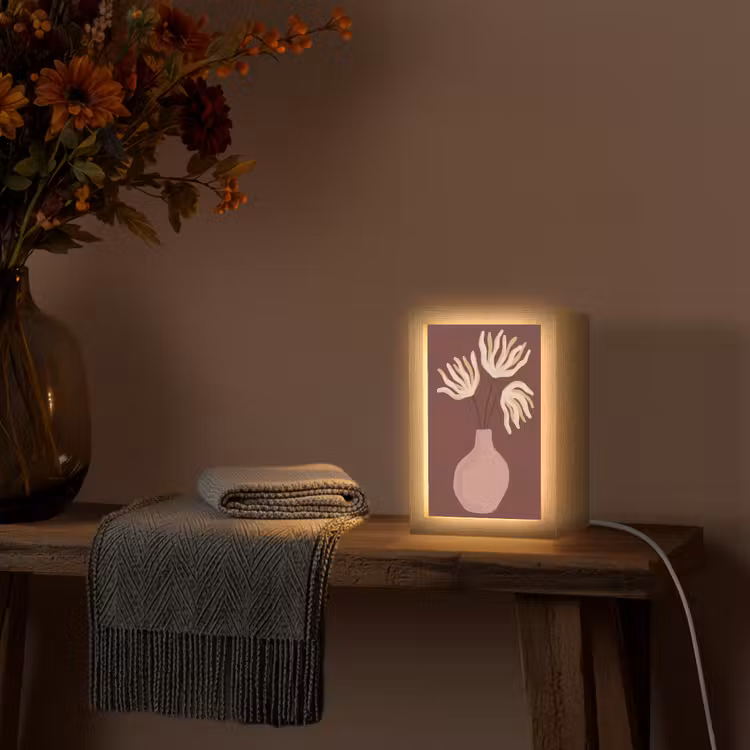 Gepersonaliseerde Lightbox - Bloemen - Vaas - Abstract - Modern - Aardetinten — 3
