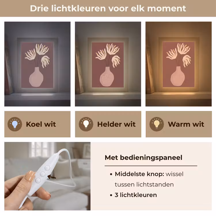Gepersonaliseerde Lightbox - Bloemen - Vaas - Abstract - Modern - Aardetinten — 6
