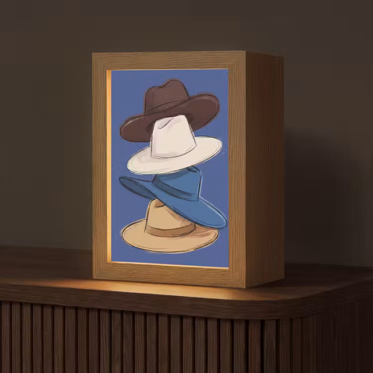 Gepersonaliseerde Lightbox - Hoeden - Gestapeld - Mode - Kleurrijk - Illustratie — 1
