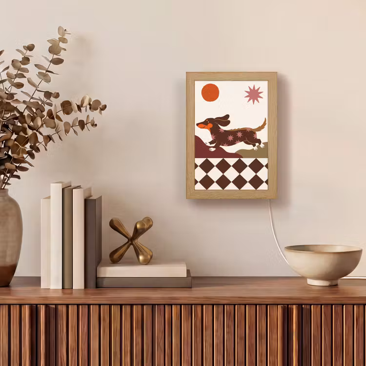 Gepersonaliseerde Lightbox - Hond - Abstract - Dieren - Modern - Bruin — 4