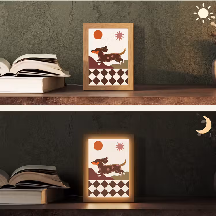 Gepersonaliseerde Lightbox - Hond - Abstract - Dieren - Modern - Bruin — 5