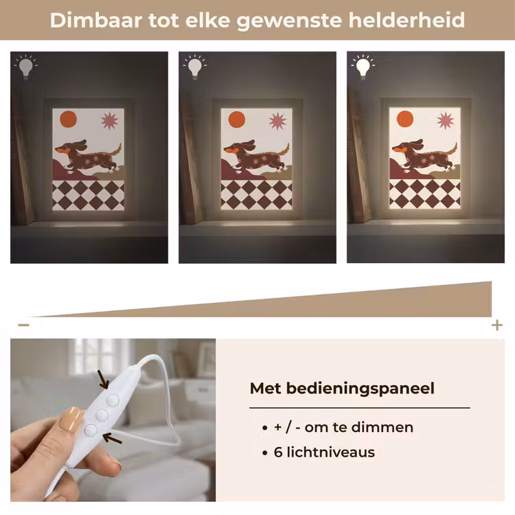 Gepersonaliseerde Lightbox - Hond - Abstract - Dieren - Modern - Bruin — 8
