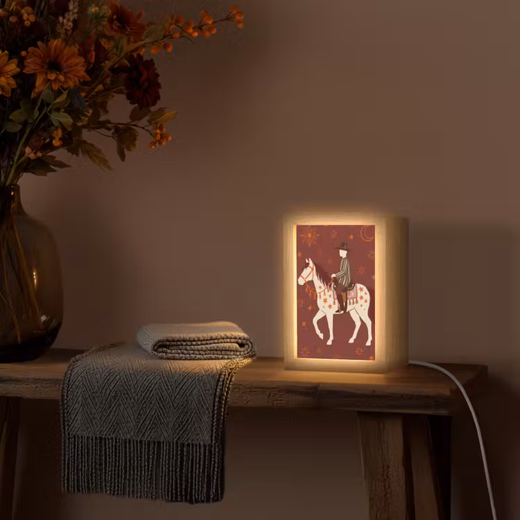 Gepersonaliseerde Lightbox - Paard - Ruiter - Sterren - Nacht - Illustratie — 3