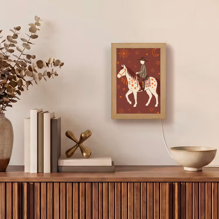 Gepersonaliseerde Lightbox - Paard - Ruiter - Sterren - Nacht - Illustratie — 4