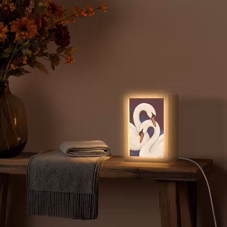 Gepersonaliseerde Lightbox - Vogel - Koppel - Liefde - Abstract - Wit — 3
