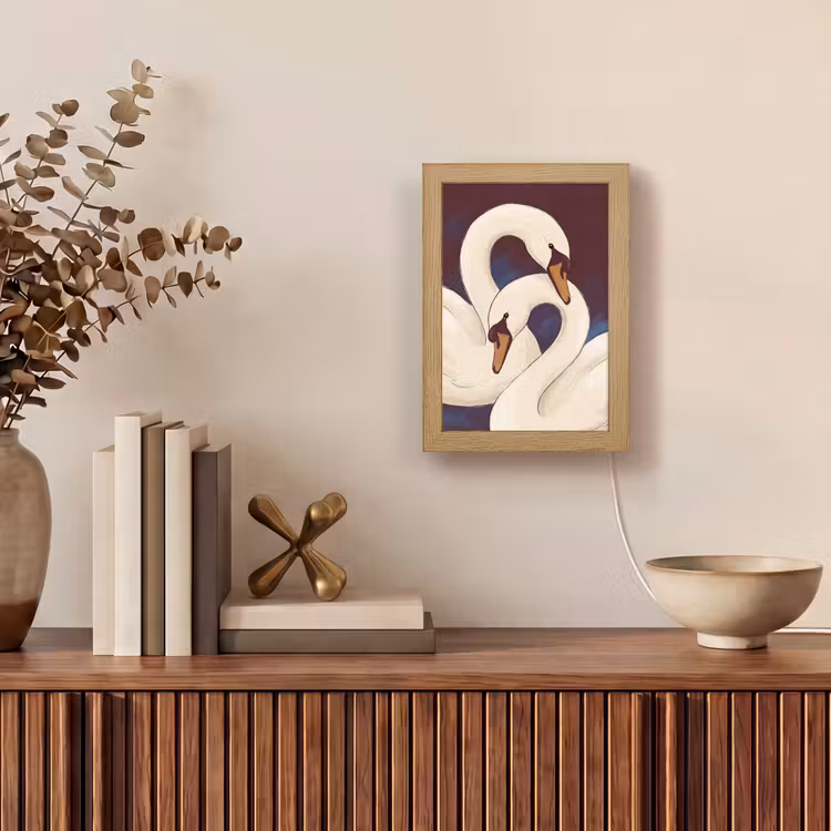 Gepersonaliseerde Lightbox - Vogel - Koppel - Liefde - Abstract - Wit — 4