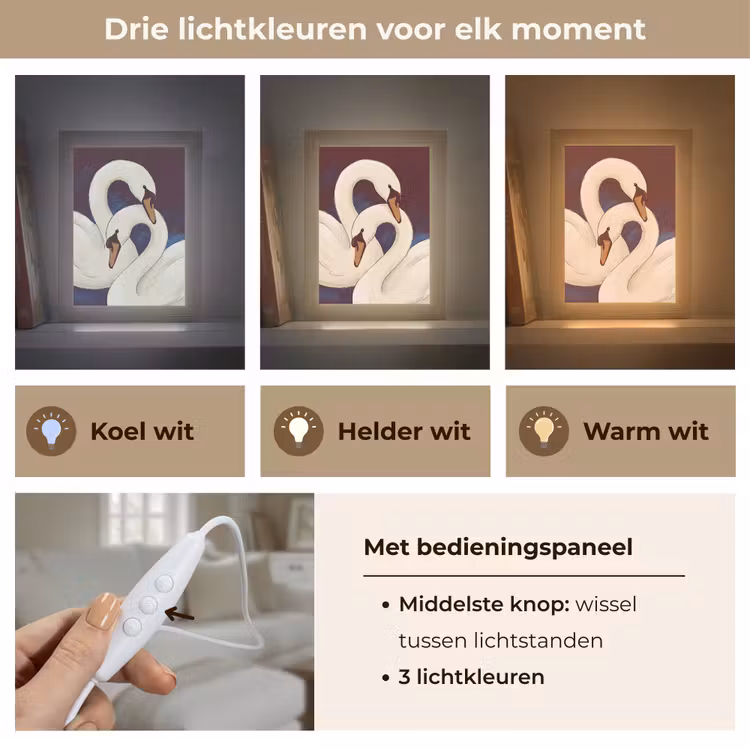 Gepersonaliseerde Lightbox - Vogel - Koppel - Liefde - Abstract - Wit — 6