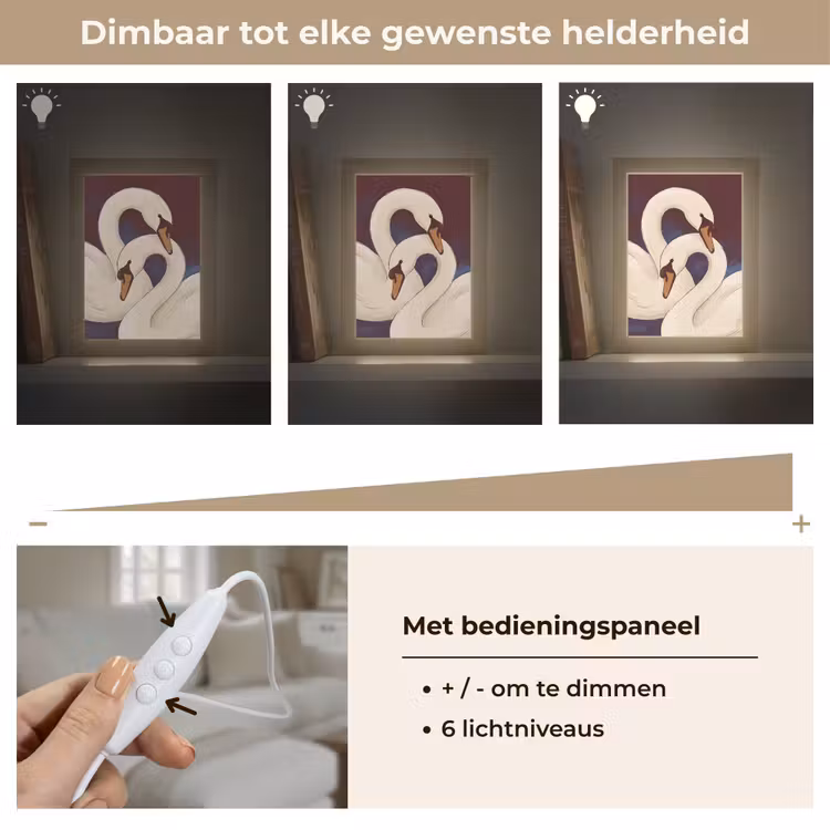 Gepersonaliseerde Lightbox - Vogel - Koppel - Liefde - Abstract - Wit — 8