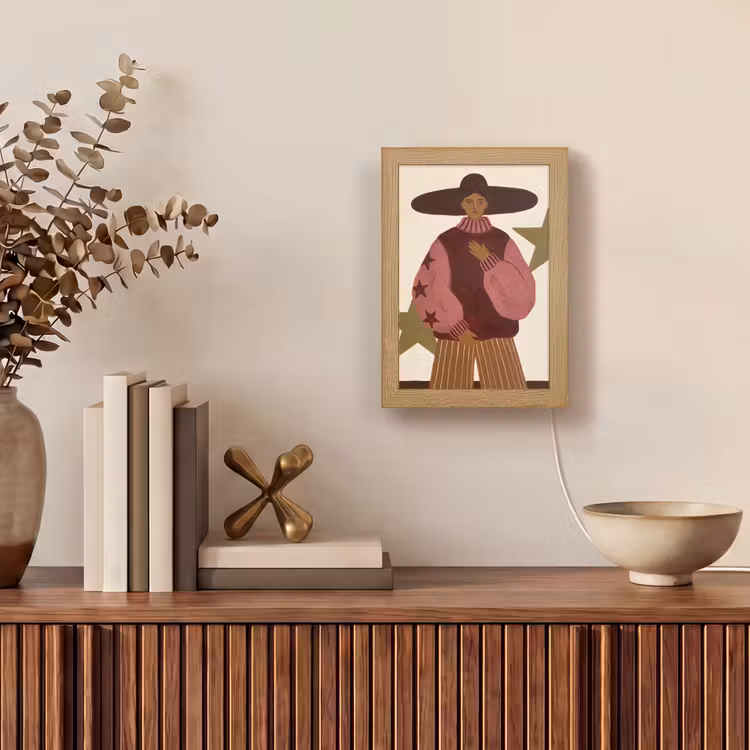 Gepersonaliseerde Lightbox - Vrouw - Hoed - Abstract - Modern - Portret — 4