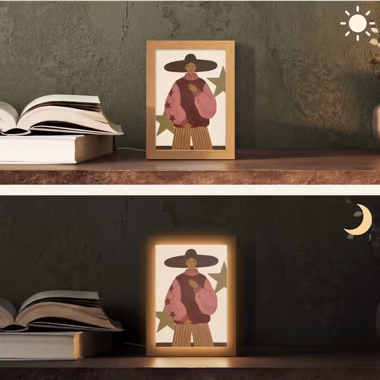 Gepersonaliseerde Lightbox - Vrouw - Hoed - Abstract - Modern - Portret — 5
