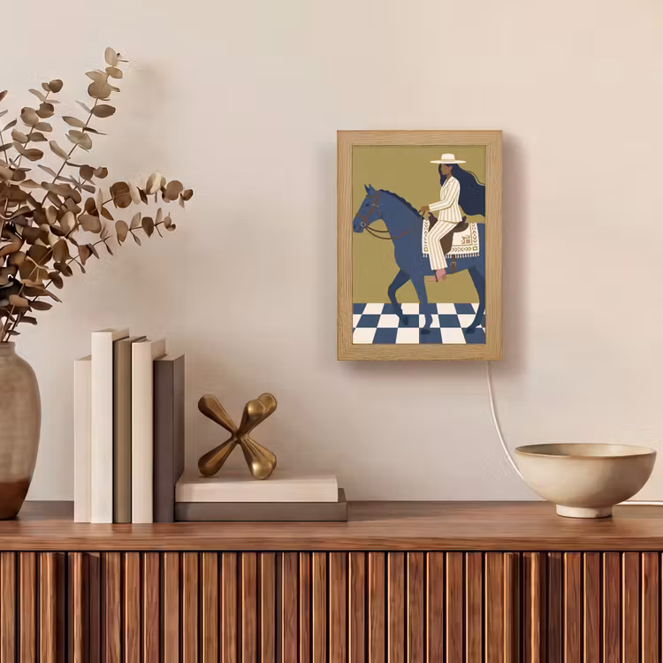 Gepersonaliseerde Lightbox - Vrouw - Paard - Rijden - Modern - Abstract — 4