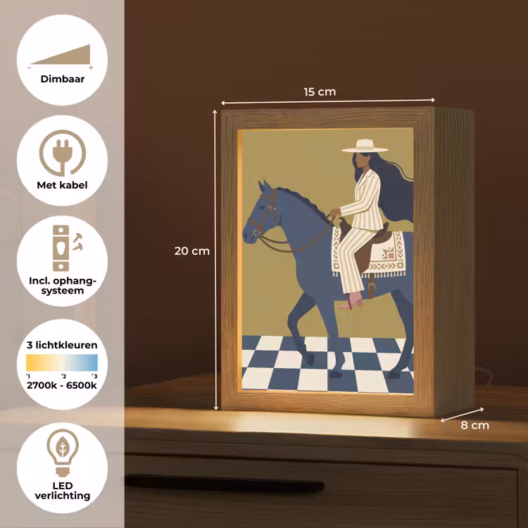 Gepersonaliseerde Lightbox - Vrouw - Paard - Rijden - Modern - Abstract — 7