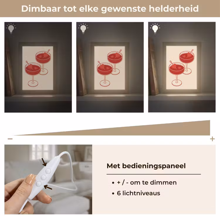 Gepersonaliseerde Lightbox - Cocktail - Hartjes - Liefde - Illustratie - Rood — 8
