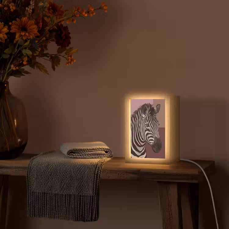Gepersonaliseerde Lightbox - Dieren - Zebrahoofd - Wildlife - Modern - Bruin — 3