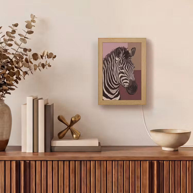Gepersonaliseerde Lightbox - Dieren - Zebrahoofd - Wildlife - Modern - Bruin — 4