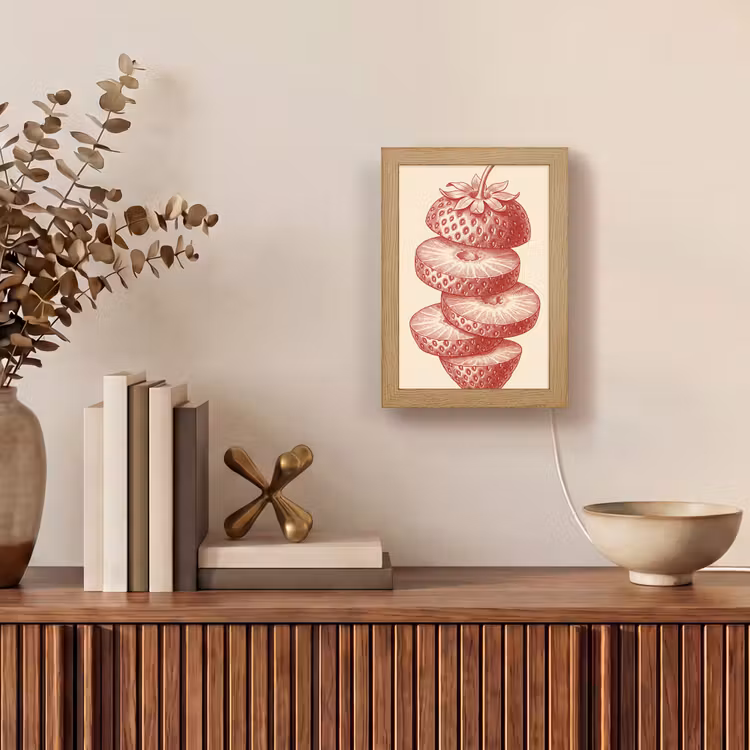Gepersonaliseerde Lightbox - Fruit - Gesneden - Illustratie - Rood - Vintage — 4