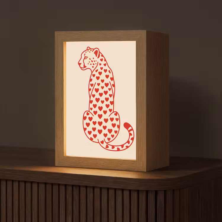 Gepersonaliseerde Lightbox - Kat - Harten - Dieren - Modern - Rood — 1