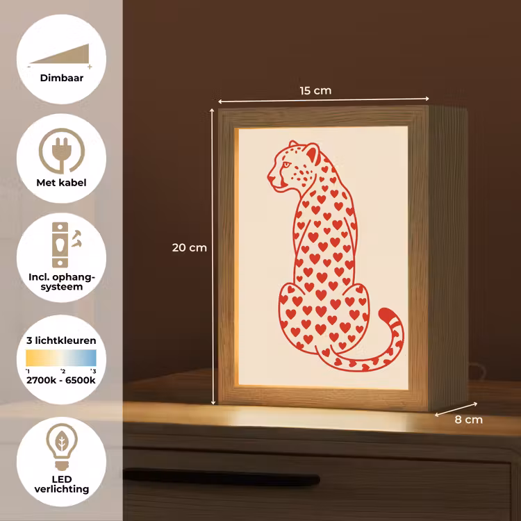 Gepersonaliseerde Lightbox - Kat - Harten - Dieren - Modern - Rood — 7