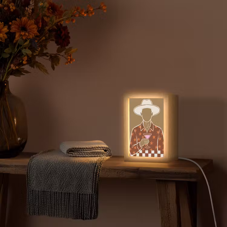 Gepersonaliseerde Lightbox - Mensen - Hoed - Cocktail - Abstract - Modern — 3