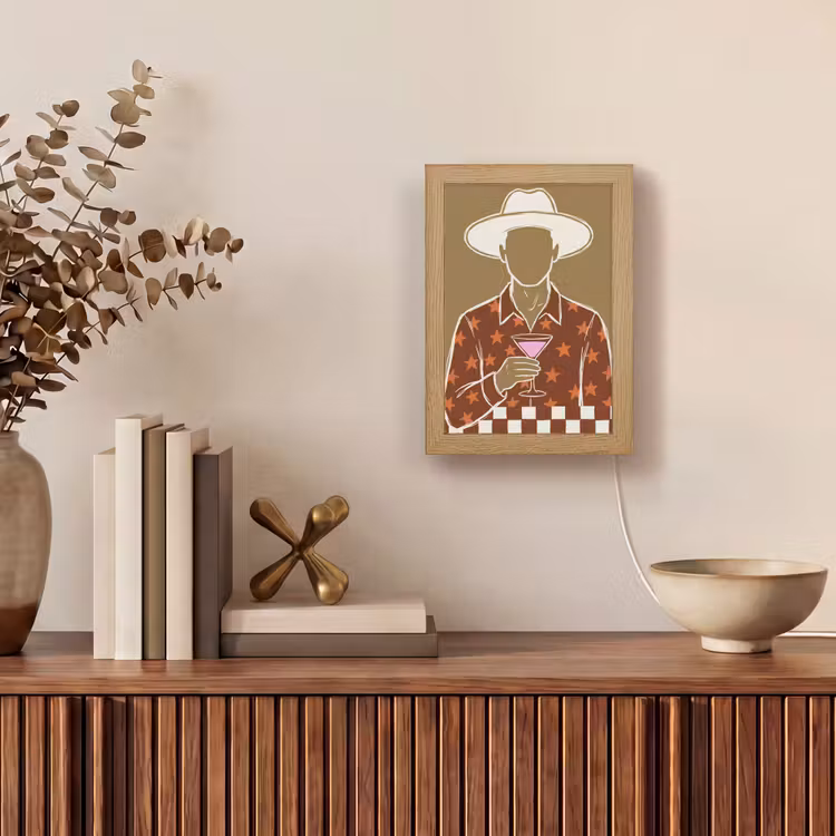 Gepersonaliseerde Lightbox - Mensen - Hoed - Cocktail - Abstract - Modern — 4