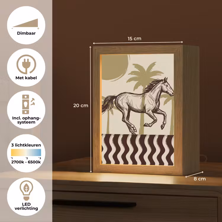 Gepersonaliseerde Lightbox - Paard - Galopperend - Woestijn - Illustratie — 7