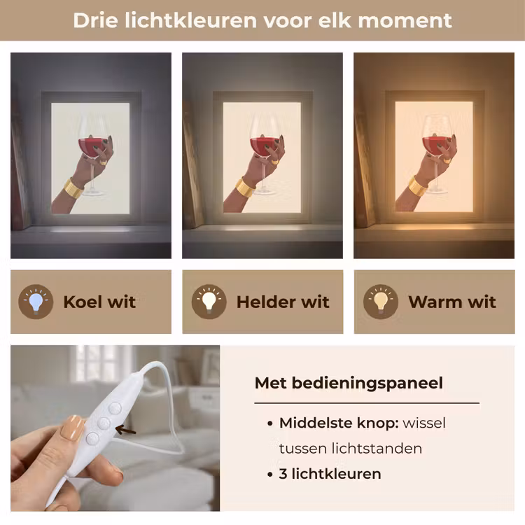 Gepersonaliseerde Lightbox - Vrouw - Wijn - Glas - Illustratie - Rood — 6