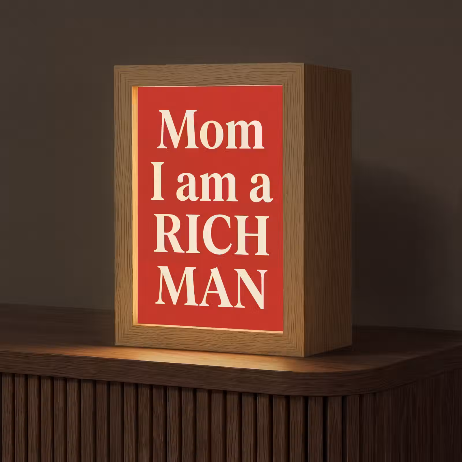 Gepersonaliseerde Lightbox - Tekst - Rijkdom - Motivatie - Rood - Modern — 1