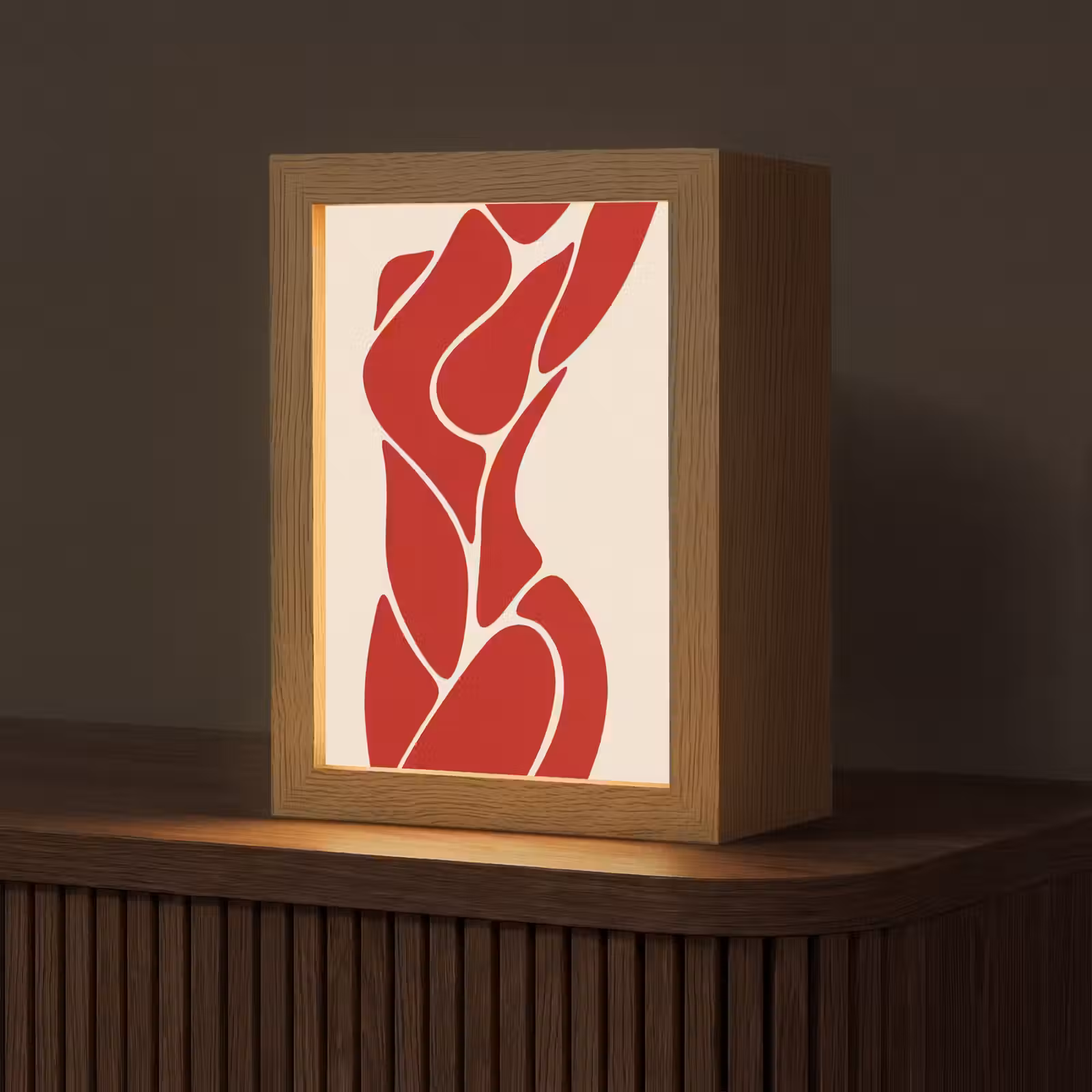 Gepersonaliseerde Lightbox - Vrouw - Figuur - Abstract - Modern - Rood — 1