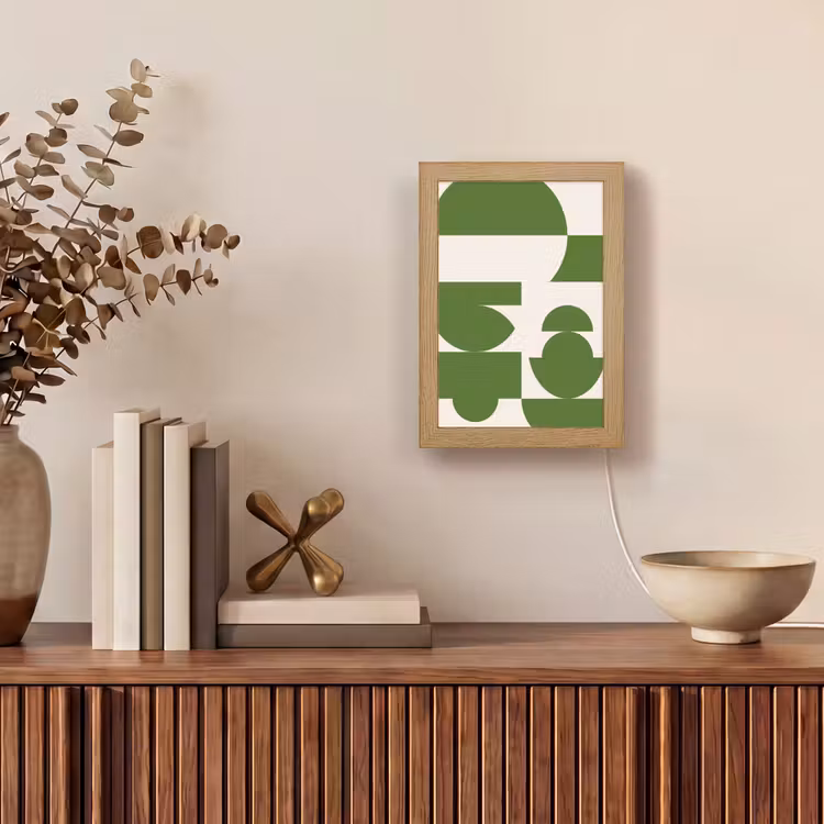Gepersonaliseerde Lightbox - Abstract - Geometrie - Modern - Groen - Wit — 4