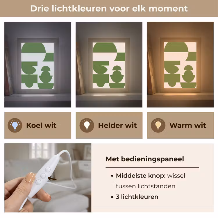 Gepersonaliseerde Lightbox - Abstract - Geometrie - Modern - Groen - Wit — 6