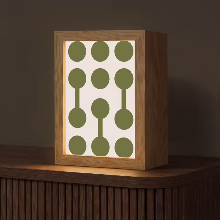 Gepersonaliseerde Lightbox - Cirkels - Geometrisch - Abstract - Modern - Groen — 1