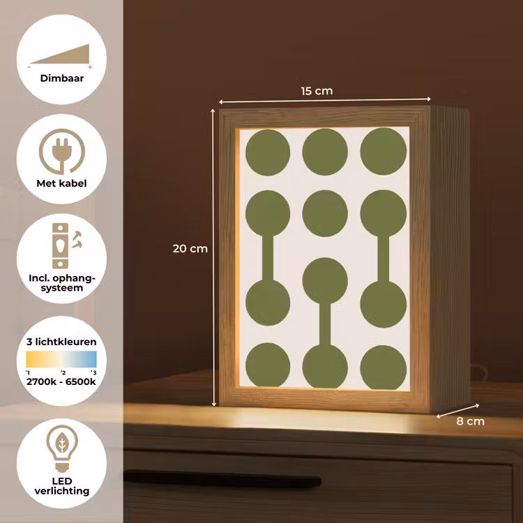 Gepersonaliseerde Lightbox - Cirkels - Geometrisch - Abstract - Modern - Groen — 7