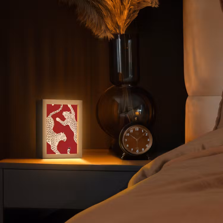Gepersonaliseerde Lightbox - Dieren - Luipaard - Abstract - Rood - Modern — 2