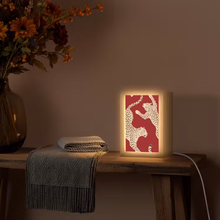 Gepersonaliseerde Lightbox - Dieren - Luipaard - Abstract - Rood - Modern — 3