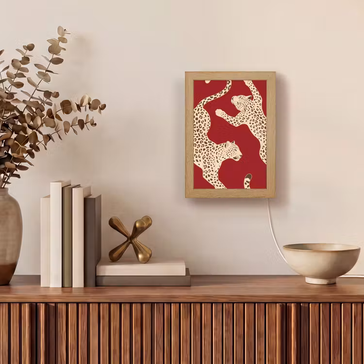Gepersonaliseerde Lightbox - Dieren - Luipaard - Abstract - Rood - Modern — 4