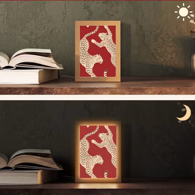 Gepersonaliseerde Lightbox - Dieren - Luipaard - Abstract - Rood - Modern — 5