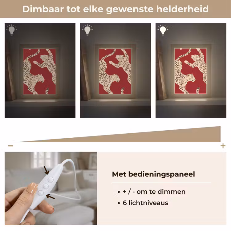 Gepersonaliseerde Lightbox - Dieren - Luipaard - Abstract - Rood - Modern — 8