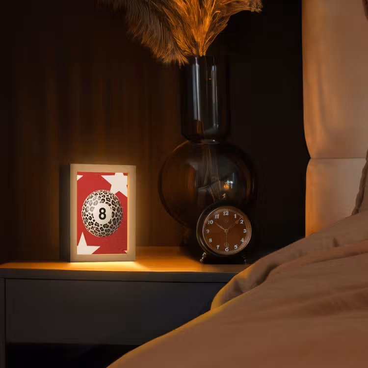 Gepersonaliseerde Lightbox - Spel - Dierenprint - Nummer 8 - Modern - Rood — 2